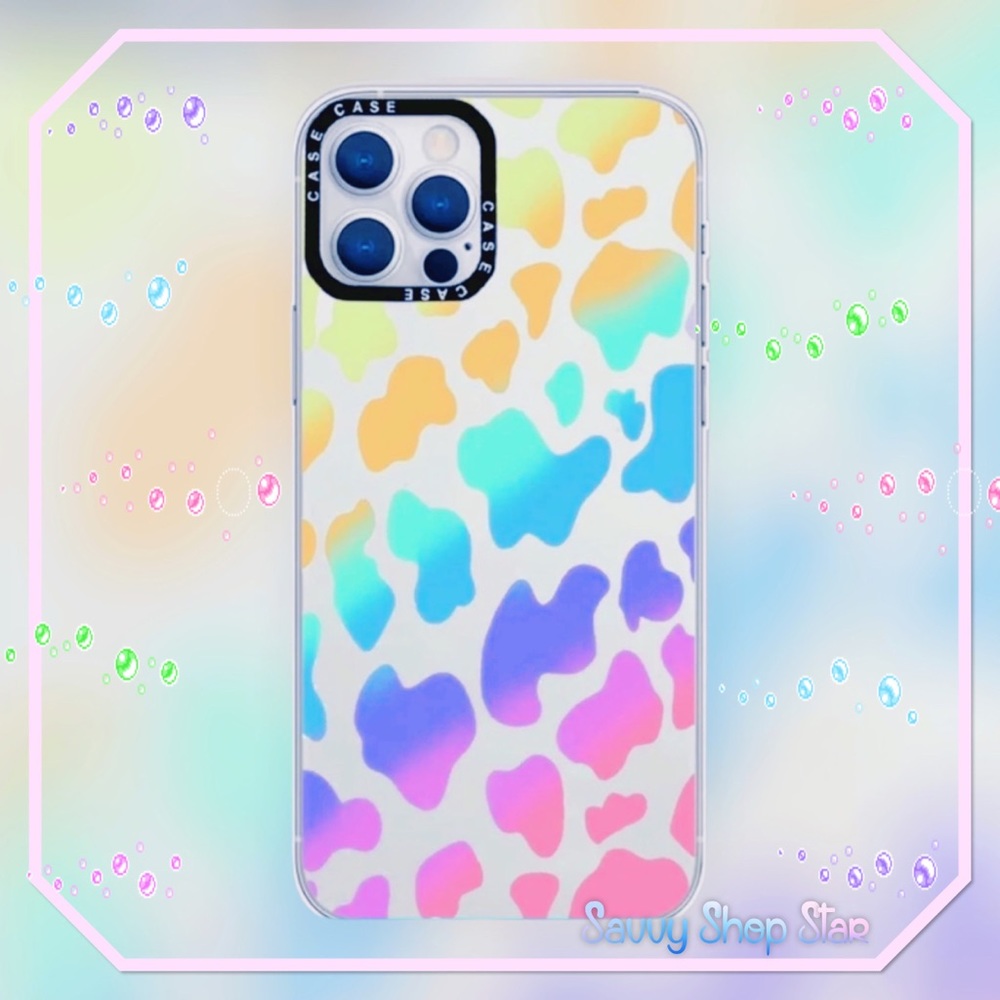 NEW iPhone 12- 12 Pro Colorful Paint Cow Case
